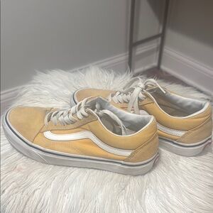 Womens Yellow and White Vans Sneakers Size 7.5